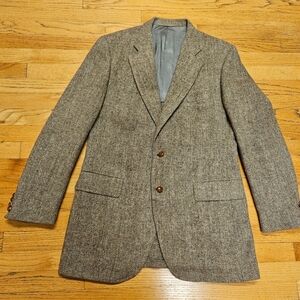 Vintage Harris Tweed Handwoven Scottish Wool 2-Button Blazer Jacket